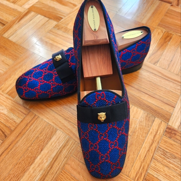 Gucci Lurex GG, Gold Tiger Evening Loafers, size 6.5 (fits large) - Picture 2 of 4